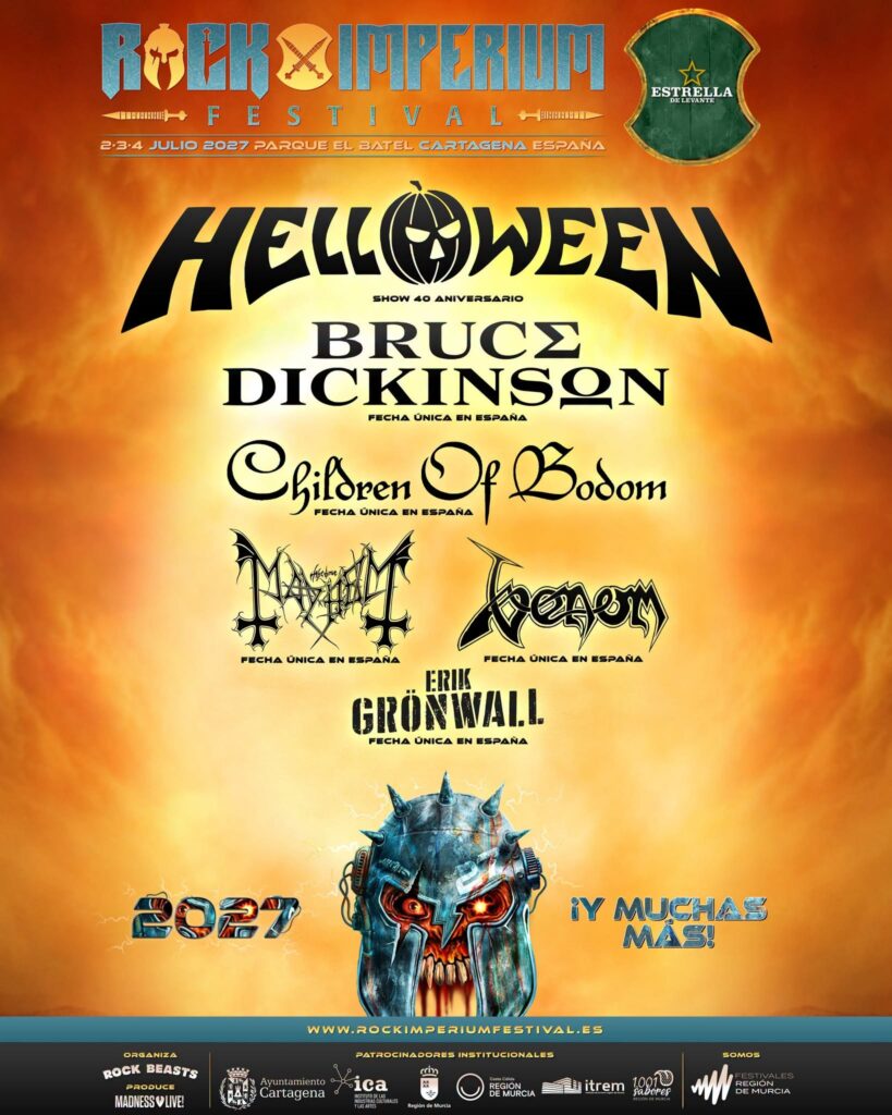 Bruce Dickinson actuará en el Rock Imperium Festival 2027 de Cartagena 1 Bruce Dickinson confirmación para el festival Rock Imperium 2027 en Cartagena